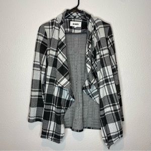 BB Dakota Plaid Open Front High Low Cardigan Size Small